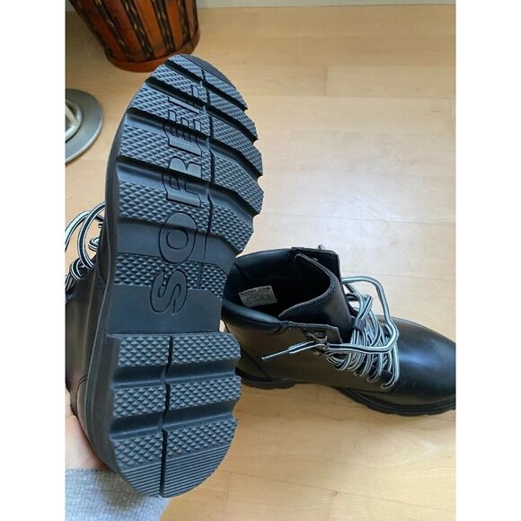 Sorel BNWT "Lennox" black leather lace up boot sz 8 NEW waterproof - Picture 7 of 10